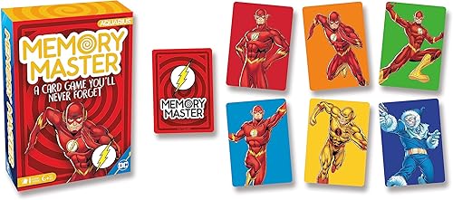 Aquarius DC The Flash Memory Master Card Game – Divertido juego de fiesta familiar para niños, adolescentes y adultos – Regalo de noche de juego