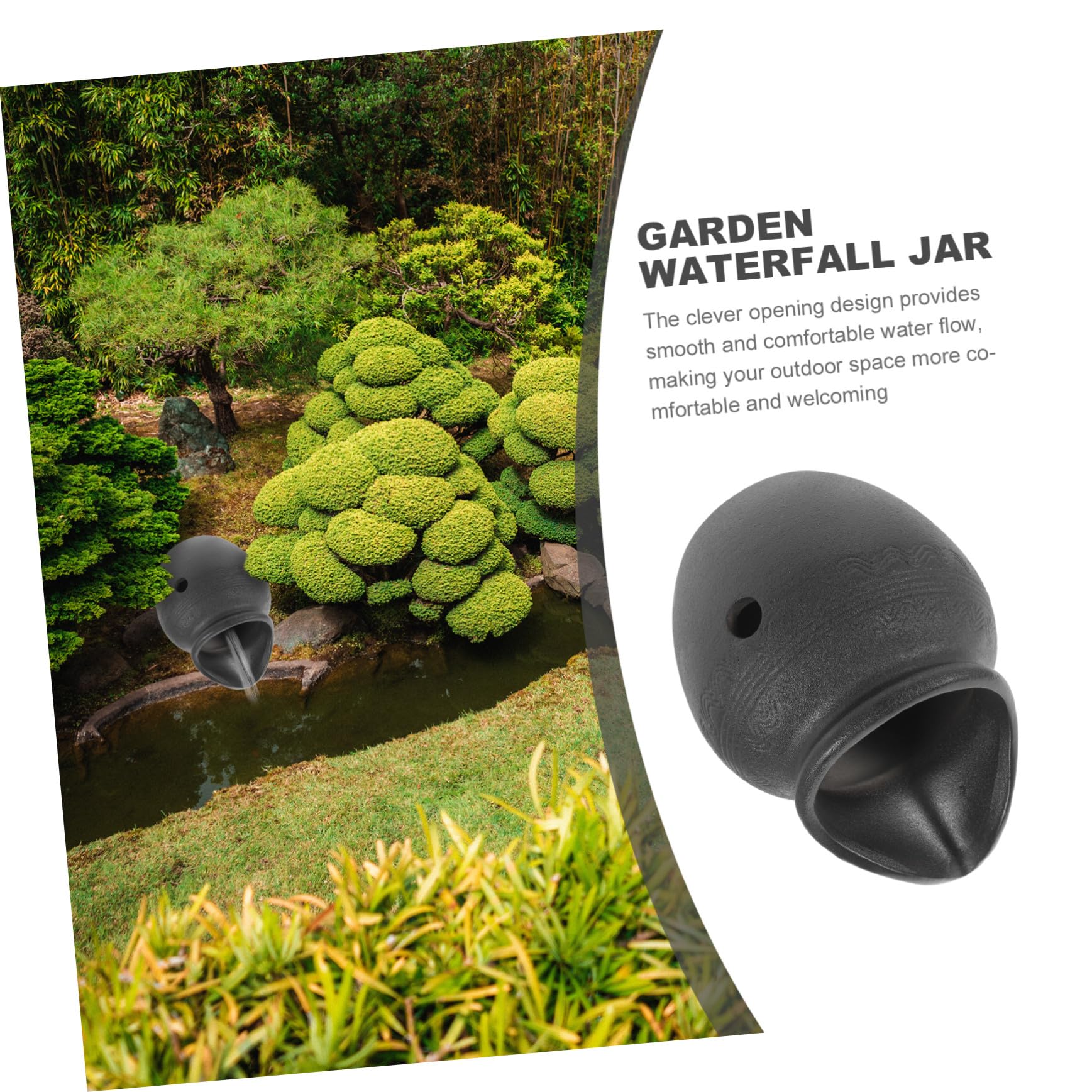 SUPVOX Fontana Circolare in Ceramica per Balcone e Giardino Decorazione Vaso per Esterni e Interni Flusso d'Acqua Naturale Facile da Collocare e Durevole