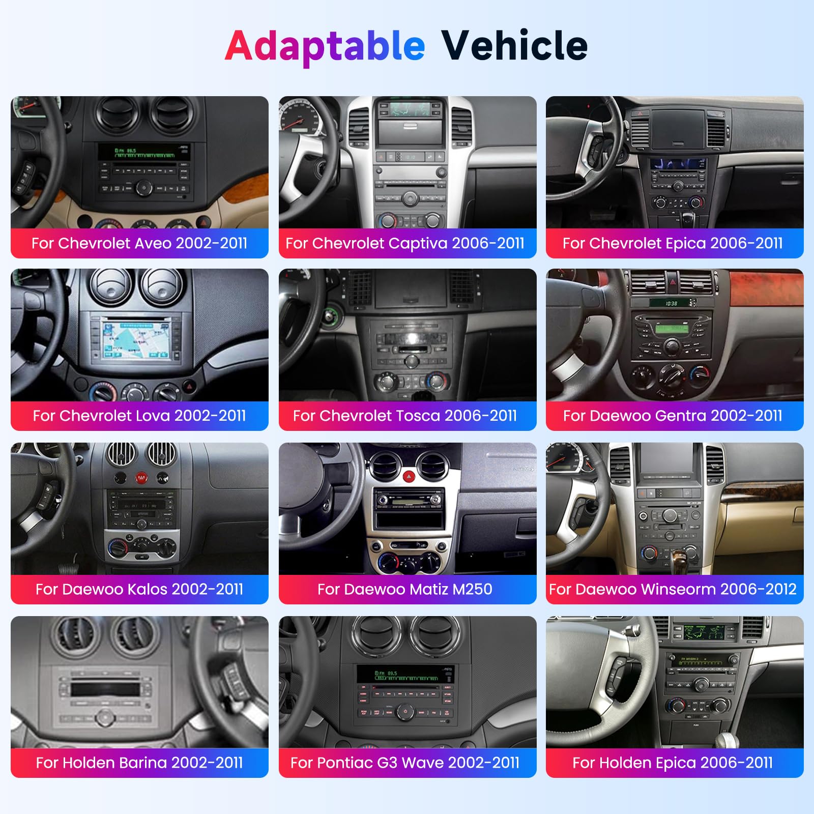 Hodozzy 2G+64G Autoradio für Chevrolet Aveo Captiva Epica Holden Daewoo Pontiac mit Carplay Android Auto, 7 Zoll Touchcreen Autoradio mit Navi WiFi Bluetooth FM/RDS Radio DSP SWC Rückfahrkamera