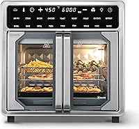 Vista 9 de Horno de puerta francesa con freidora de aire Kitchen Elite, combo de encimera para tostador de 15.8 Qt, 18 ajustes preestablecidos y 1 Toque manual