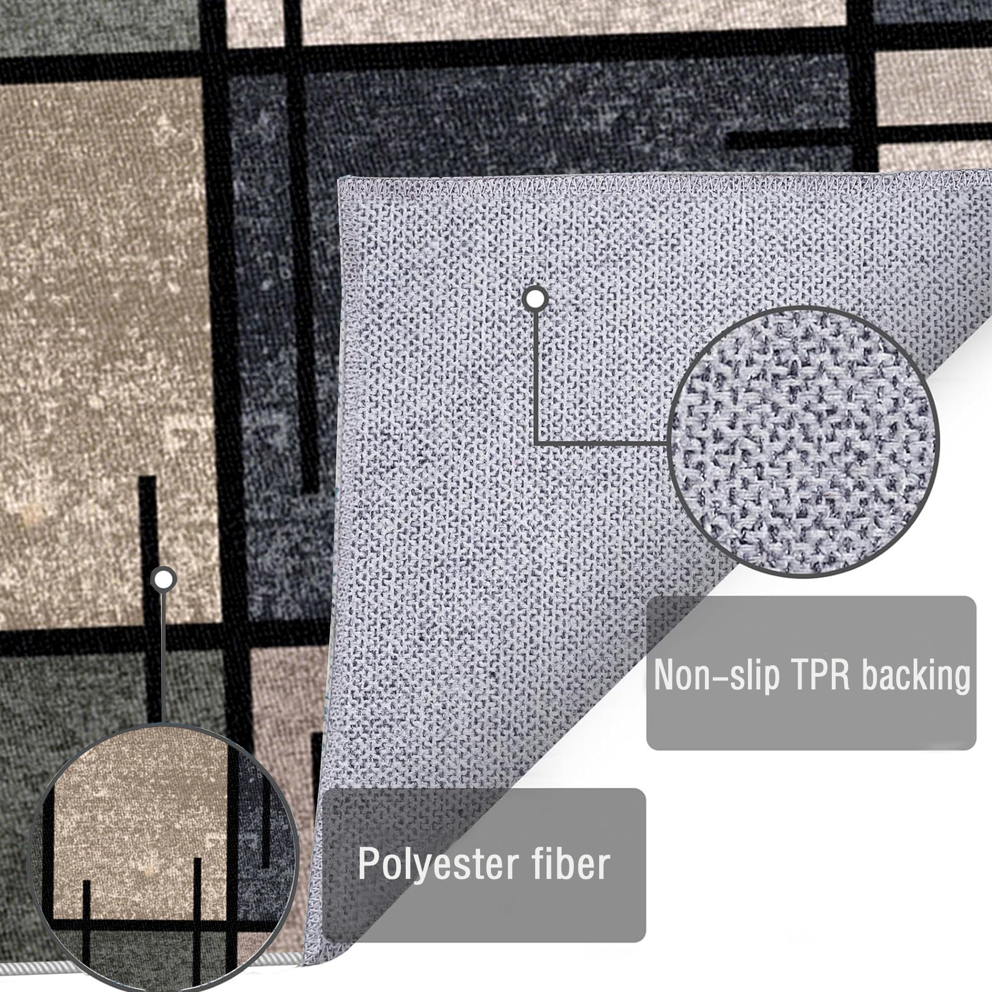 Alfombra Salon Moderna 110 x 120 cm Alfombras Cocina Lavable Antideslizante | Alfombra Pelo Corto para Dormitorio, Comedor, Hall Entrada, Pasillo, Alfombras para Habitación, fácil de limpiar