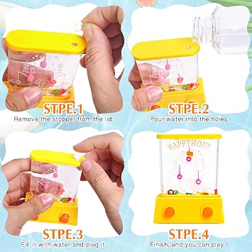 Handheld Water Toy Mini Games with Relive Your Childhood with - Nostalgic Fun in a Compact Size (4 PCS Handheld Toy Edition)