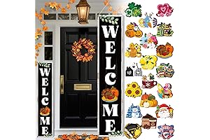 Wooden Holiday Welcome Sign with 20 Interchangeable Icons