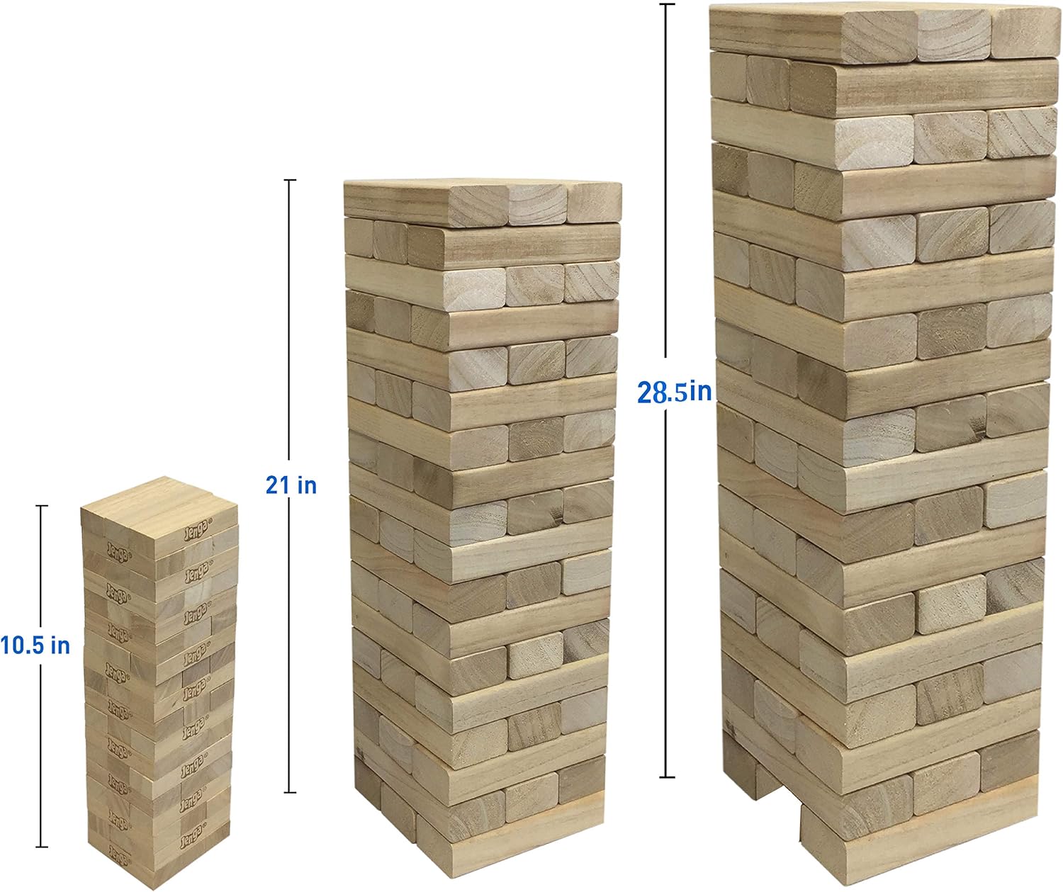 EasyGo Large Stack & Tumble Large Wood Stacking & Tumble Life Size Tower Blocks Game, Stacks to Over 5 Feet Tall!