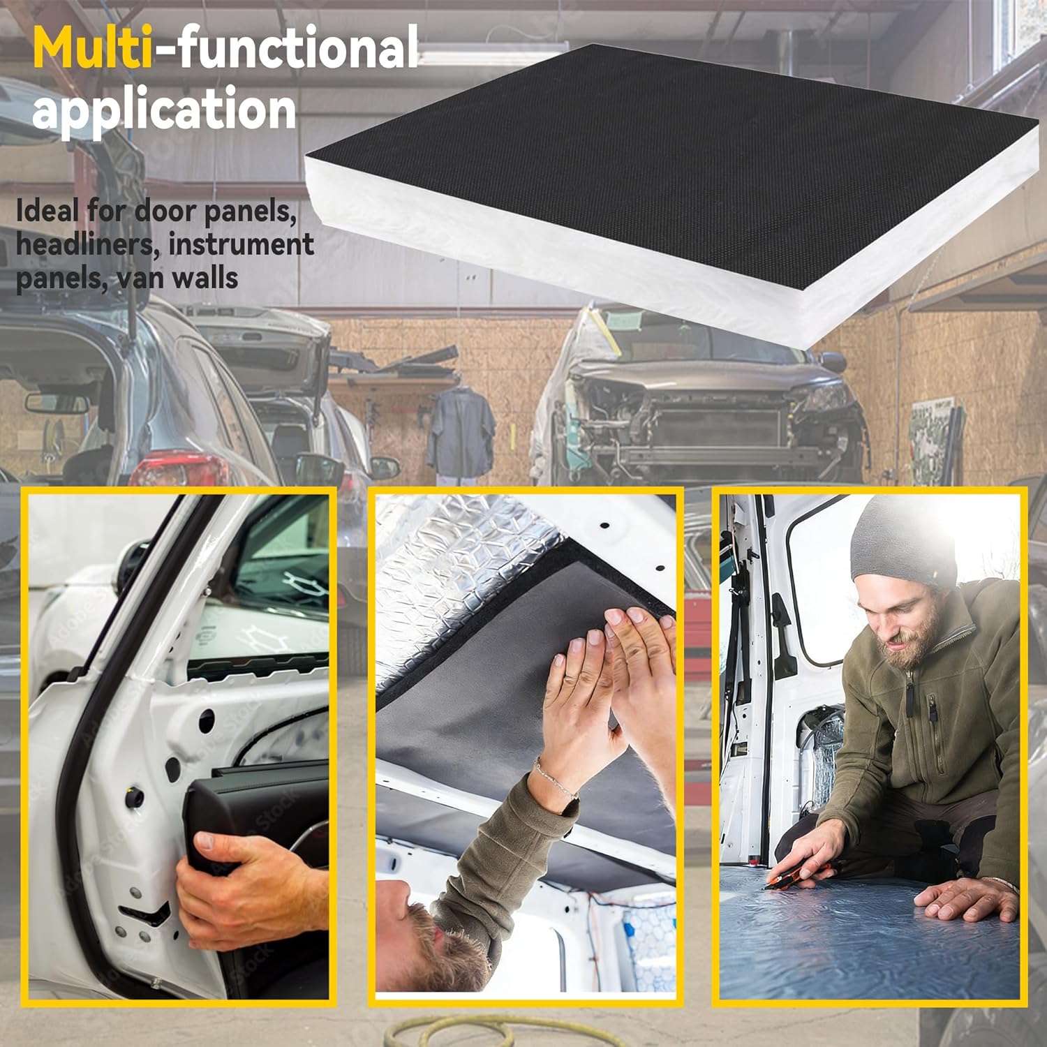 3M Thinsulate SM600L Automotive Camper Van Insulation,Camper Van Conversions Car Sound Deadener Mat Cars Black 60 Inch x 240 Inch (5 Feet x 20 Feet)