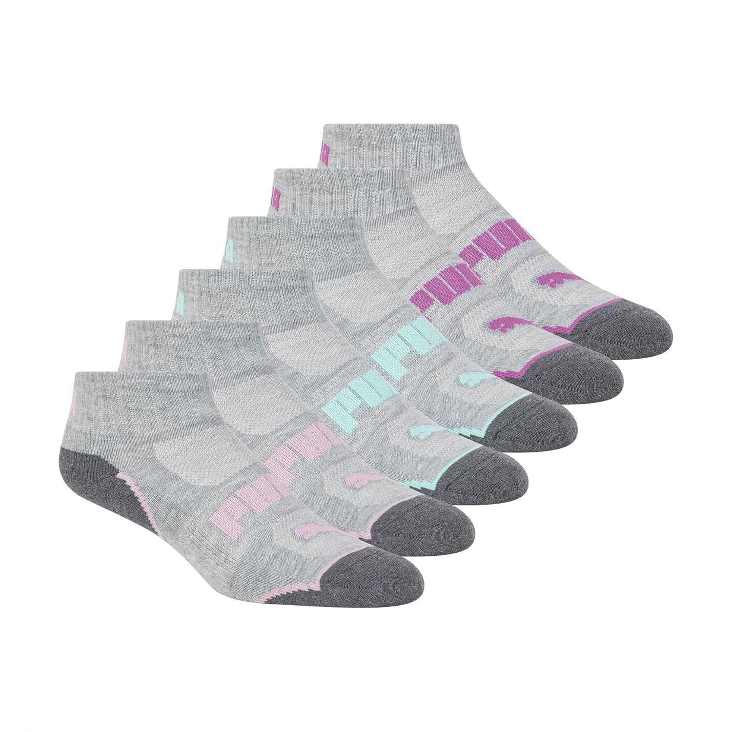 PUMA Womens Quarter Crew Socks 6-Pack