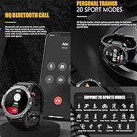 Vista 6 de Reloj inteligente militar para hombre (recepción de llamadas/dial), reloj inteligente táctico impermeable al aire libre Bluetooth, llamadas diarias