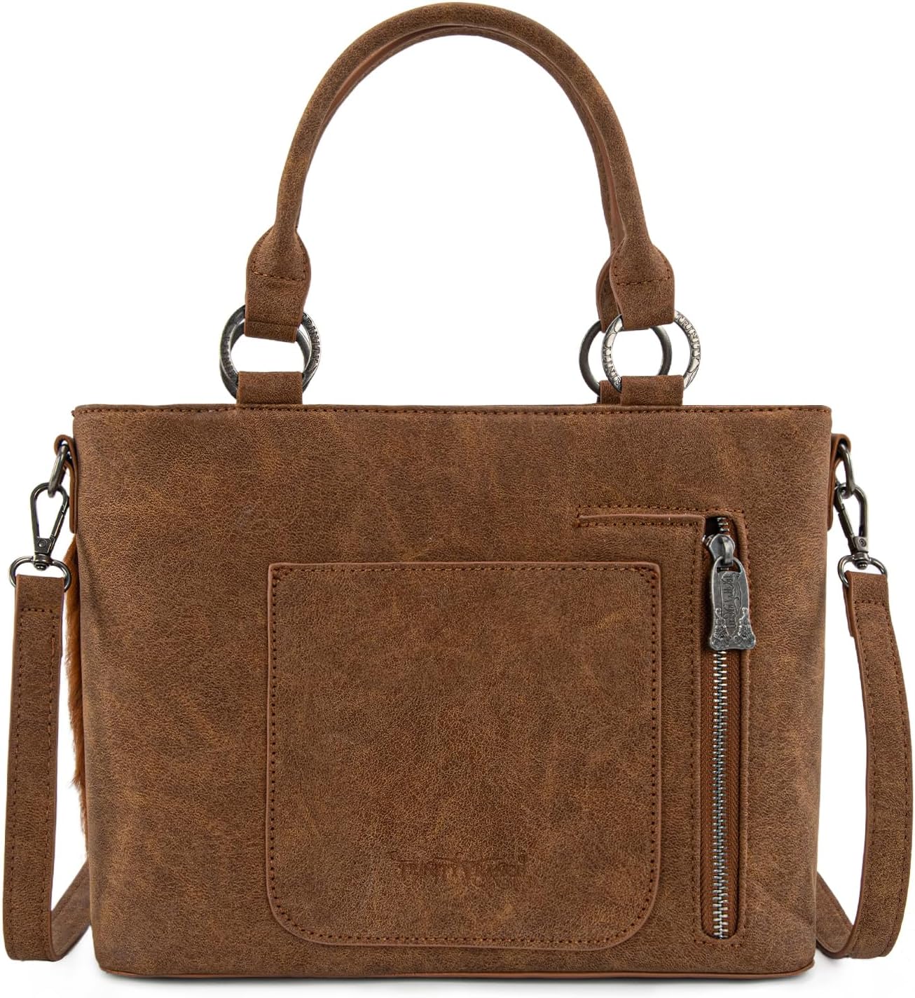 Trinity Ranch Tote Bag for Women Genuine Hair-On Cowhide Western Handbag