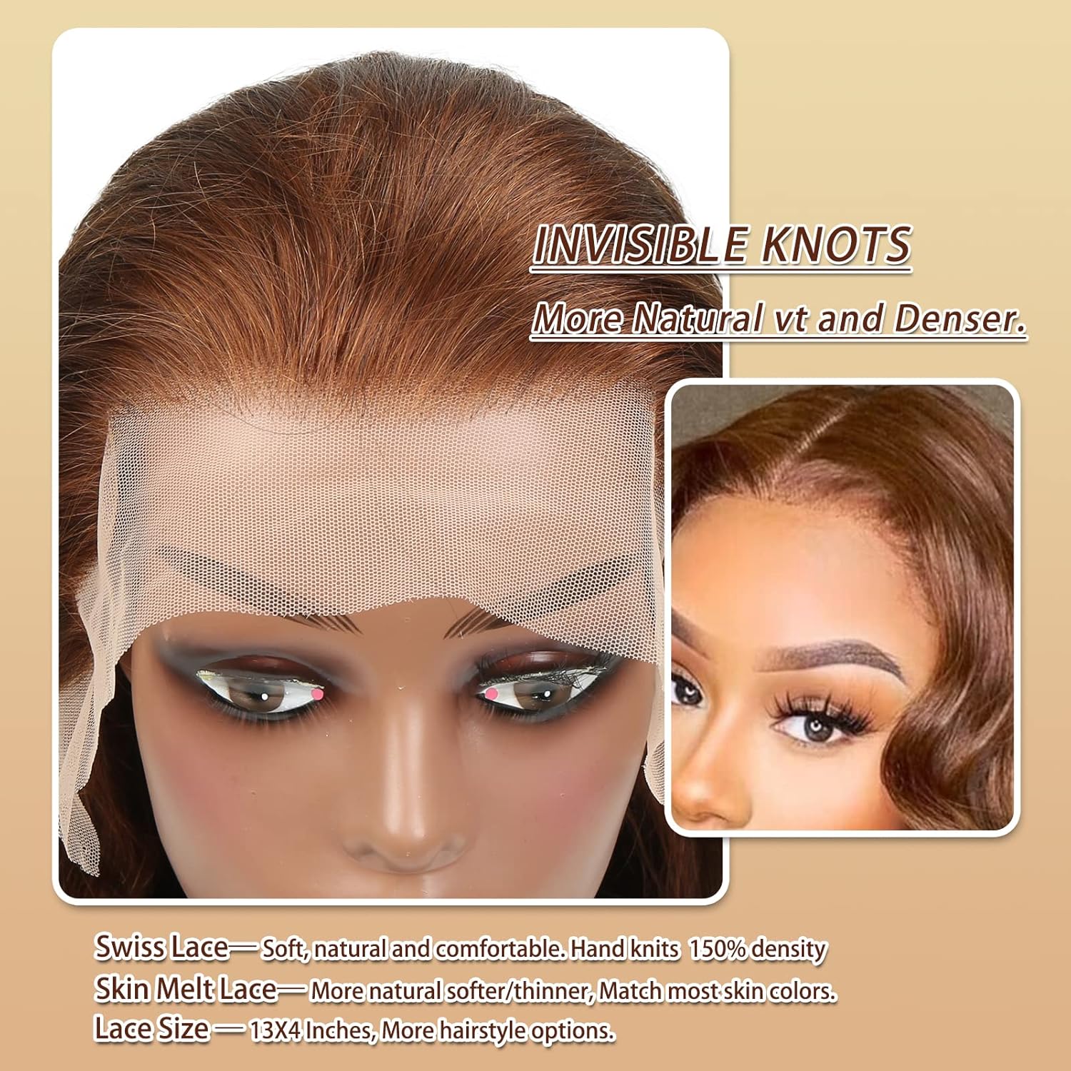 Chocolate Brown Lace Front Wig Human Hair 150% Density Auburn 13X4 Body Wave Lace Front Wig Human Hair Colored Hd Transparent Glueless Wigs Pre Plucked 26Inch