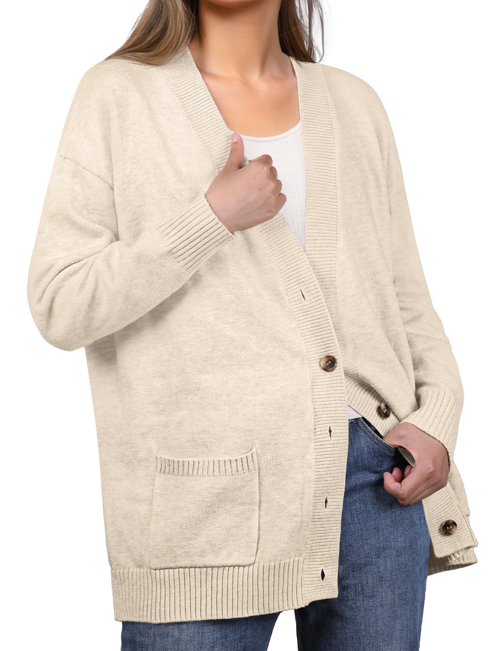GRECERELLE Womens 2025 Fall Cardigan Sweaters Oversized Open Front Button Knit Outwear Coats with Pockets
