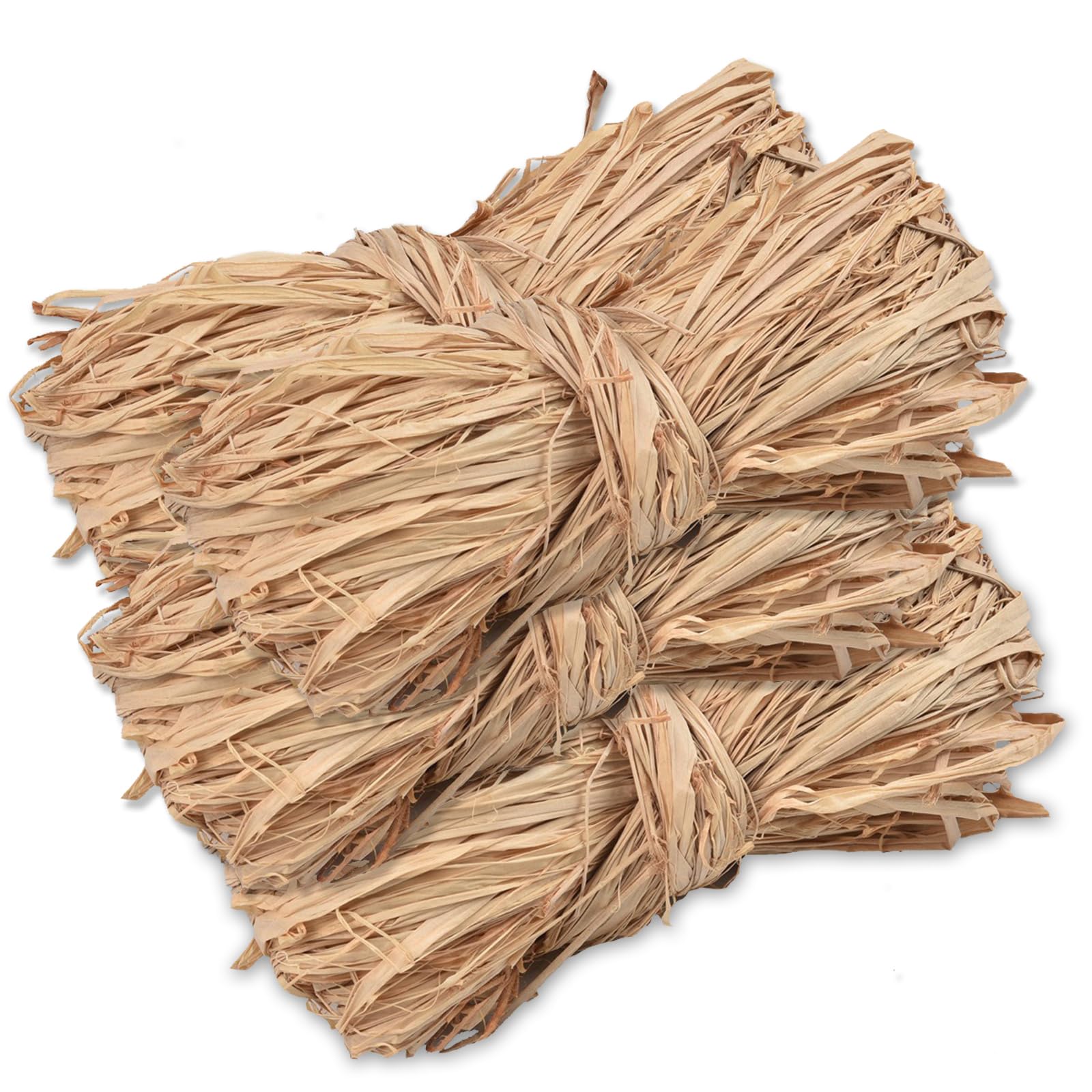 Raffia Ribbon Bundles 200g Grass Raffia Paper Yarn Straw for Crochet Hat Bags Brown Paper Ribbons String for Craft Bouquets Wrapping Weaving