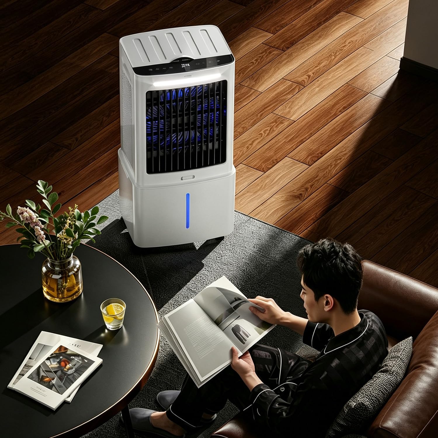 Condizionatore Portatile Senza Tubo 25L Raffrescatore D'Aria | 3 Velocità,Oscillazione 90°,Telecomando, Timer 1-12 Ore,Silenzioso, Silenzioso Per Casa Ufficio