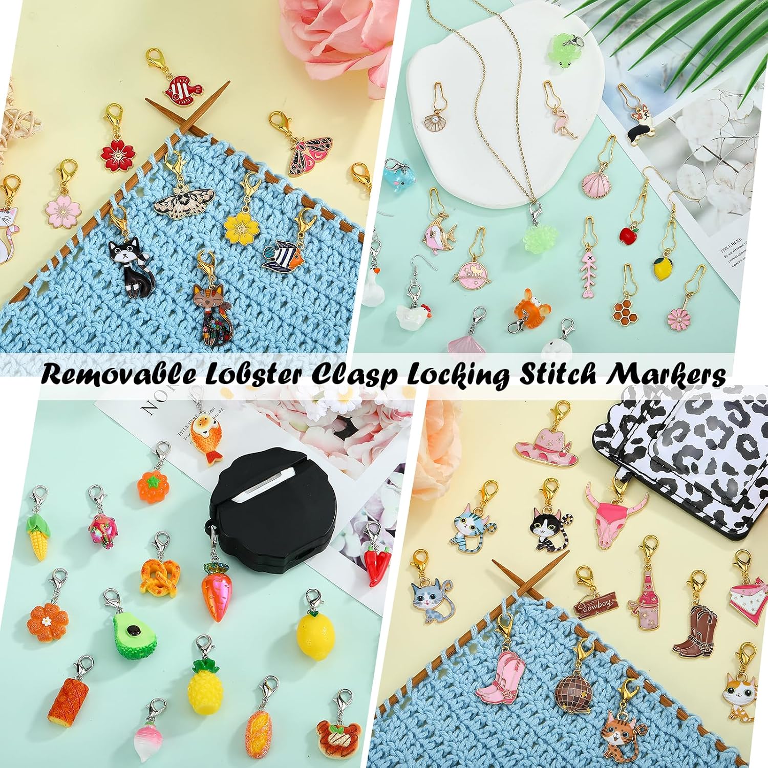 BEEFLYING Butterfly Knitting Stitch Markers for Crocheting, 14 Pcs