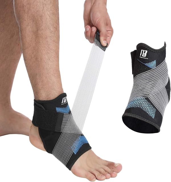 Ankle Brace for Women and Men, Ankle Support with Adjustable Compression Strap for Sprained Ankle, Injury Recovery and More! (Small)