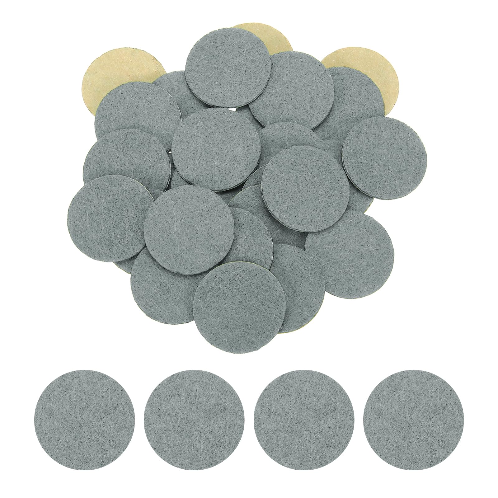 HARFINGTON 48pcs Adhesive Felt Circles 25mm 0.98" Gray