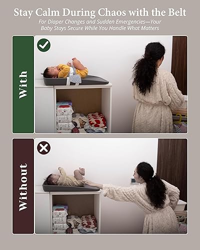 Miniatura 5 de Correa para cambiador, suave, ajustable y seguro, antiescape para bebés de 0 a 24 meses. Ajuste universal para cambiadores y cambiadores, tela fácil