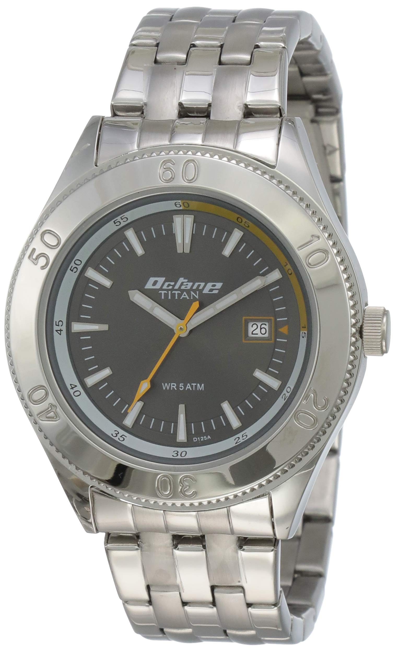Titan Octane Grey Dial Analog with Date Stainless Steel Strap Watch for Men-NL9324SM06 (B007V37O1C) Amazon Price History, Amazon Price Tracker