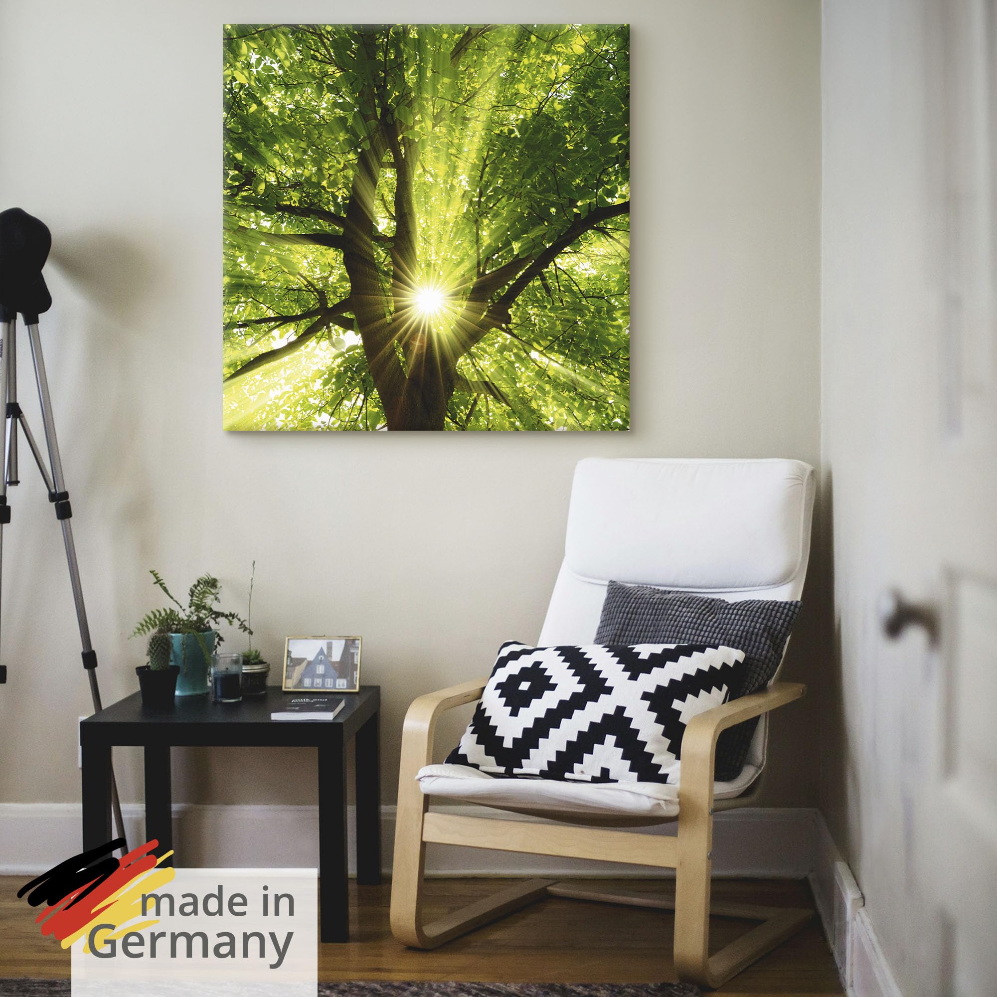 Wald Leinwandbild 70x140 Cm - Natur Baum Landschaft Für Wohnzimmer & Schlafzimmer