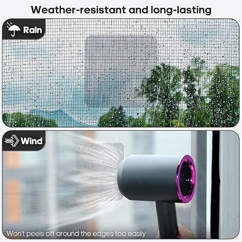 Miniatura 3 de Secopad Kit de reparación de parches de pantalla de 14 piezas, kit de reparación de pantalla de ventana grisnegro para reparación de puertas de