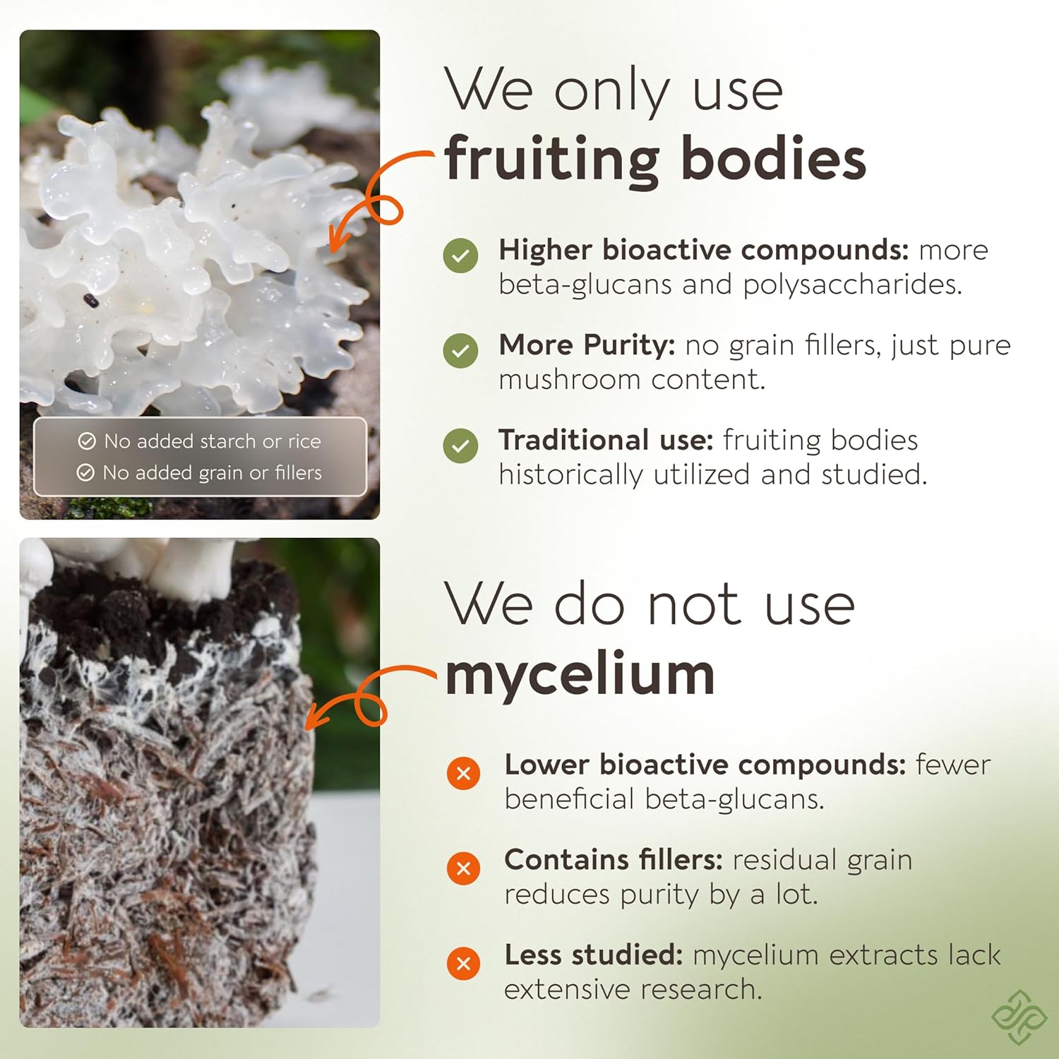 Organic Tremella Mushroom Capsules Supplement (120) | Fruiting Body 10:1 High Strength Snow Fungus Extract | 10% Beta-D Glucans | 9,000mg Raw Equivalent Per Serving | Skin Hydration & Brain Support - Image 4