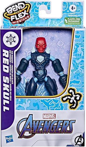 Miniatura 3 de Avengers Marvel Bend and Flex Missions - Figura de acción de misión de hielo de calavera roja, juguete flexible de 6 pulgadas, juguetes para niños a