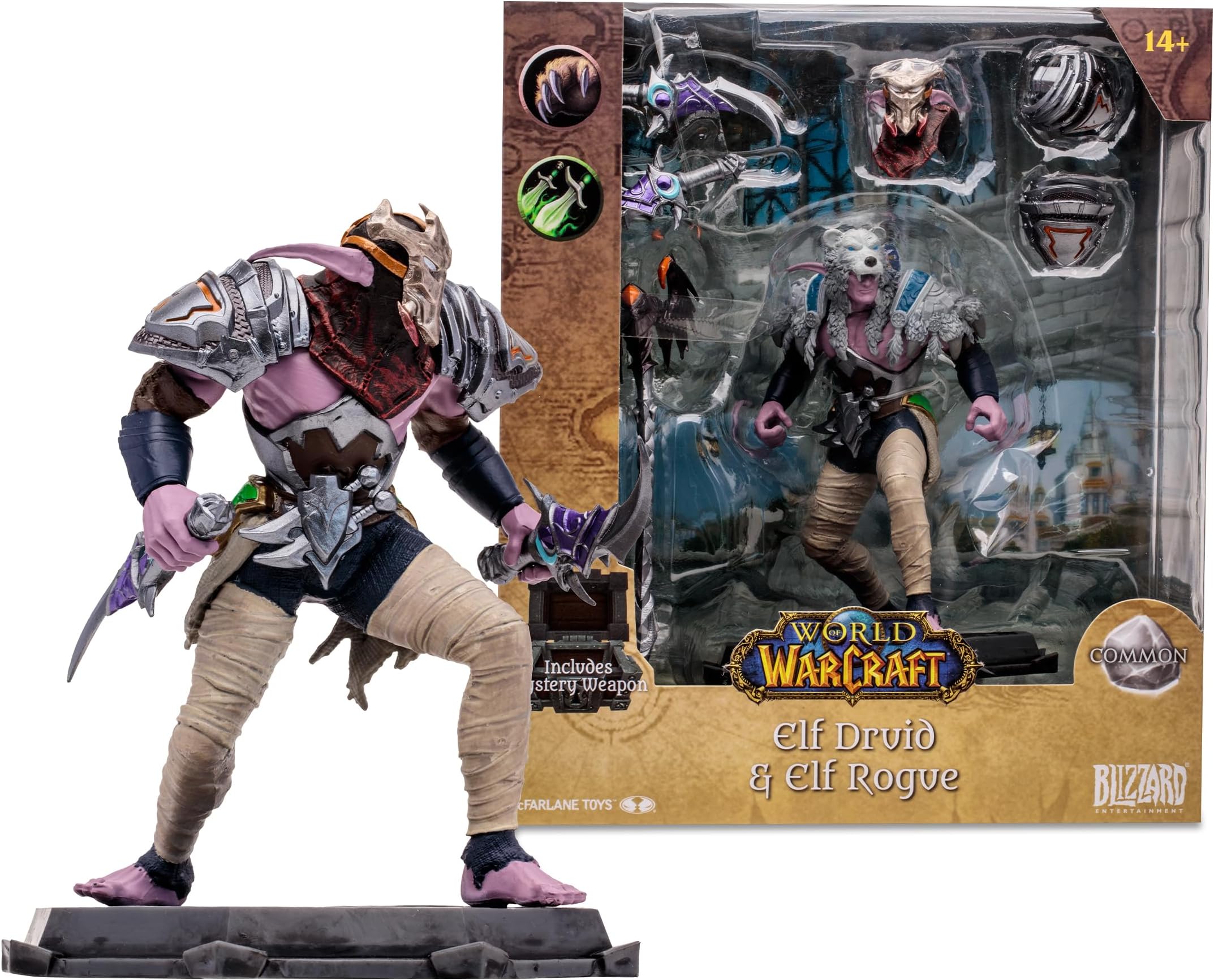 McFarlane Toys - World of Warcraft Elf: Druid/Rogue (Common) 1:12 Scale Posed Figure