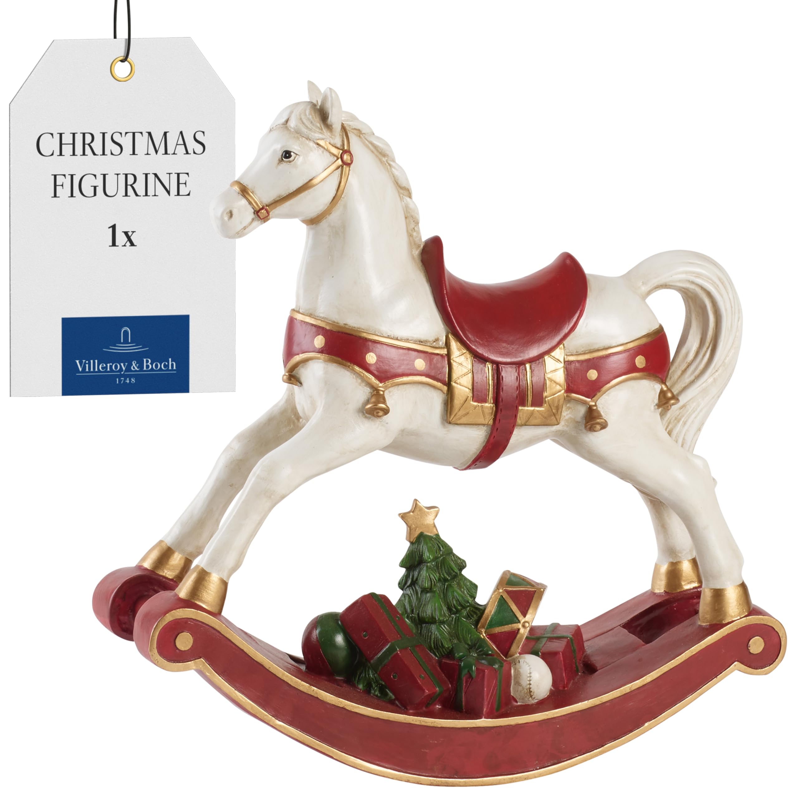 Villeroy & Boch Christmas Toys 2019 Rocking Horse XL, Multicoloured, 32,8 x 10,8 x 32,5 cm, 35-9391-0004
