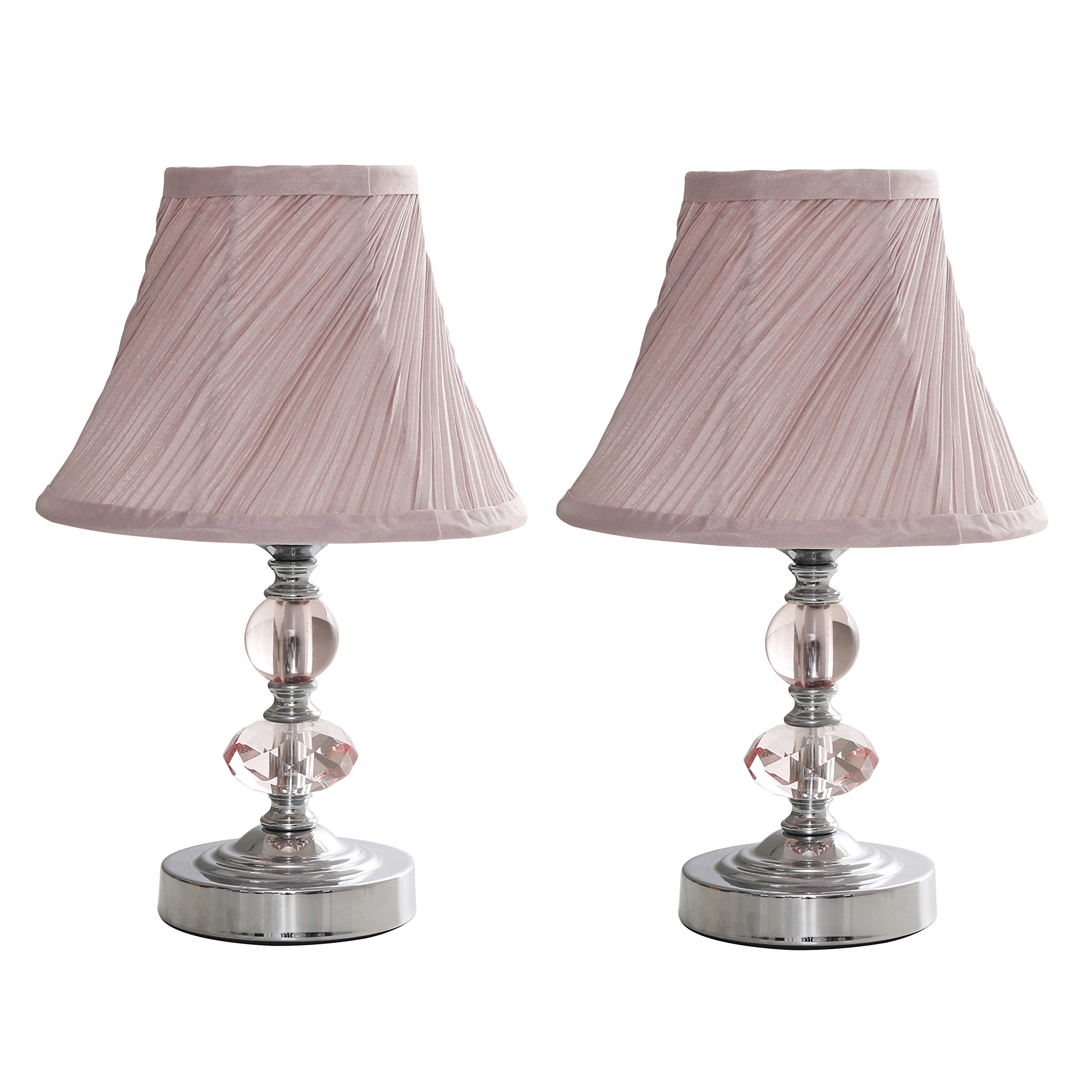 Valuelights Unisex Silver Jaigier Pair Of Table Lamps Touch On/Off Dimmable