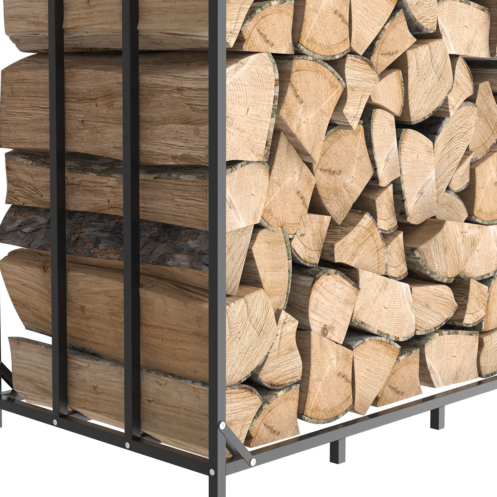 unho Metall Kaminholzregal Feuerholzregal Brennholzregal Anthrazit XXL Garten Kaminholzunterstand 1,66 m³ Kaminholzlager Stapelhilfe Aussen