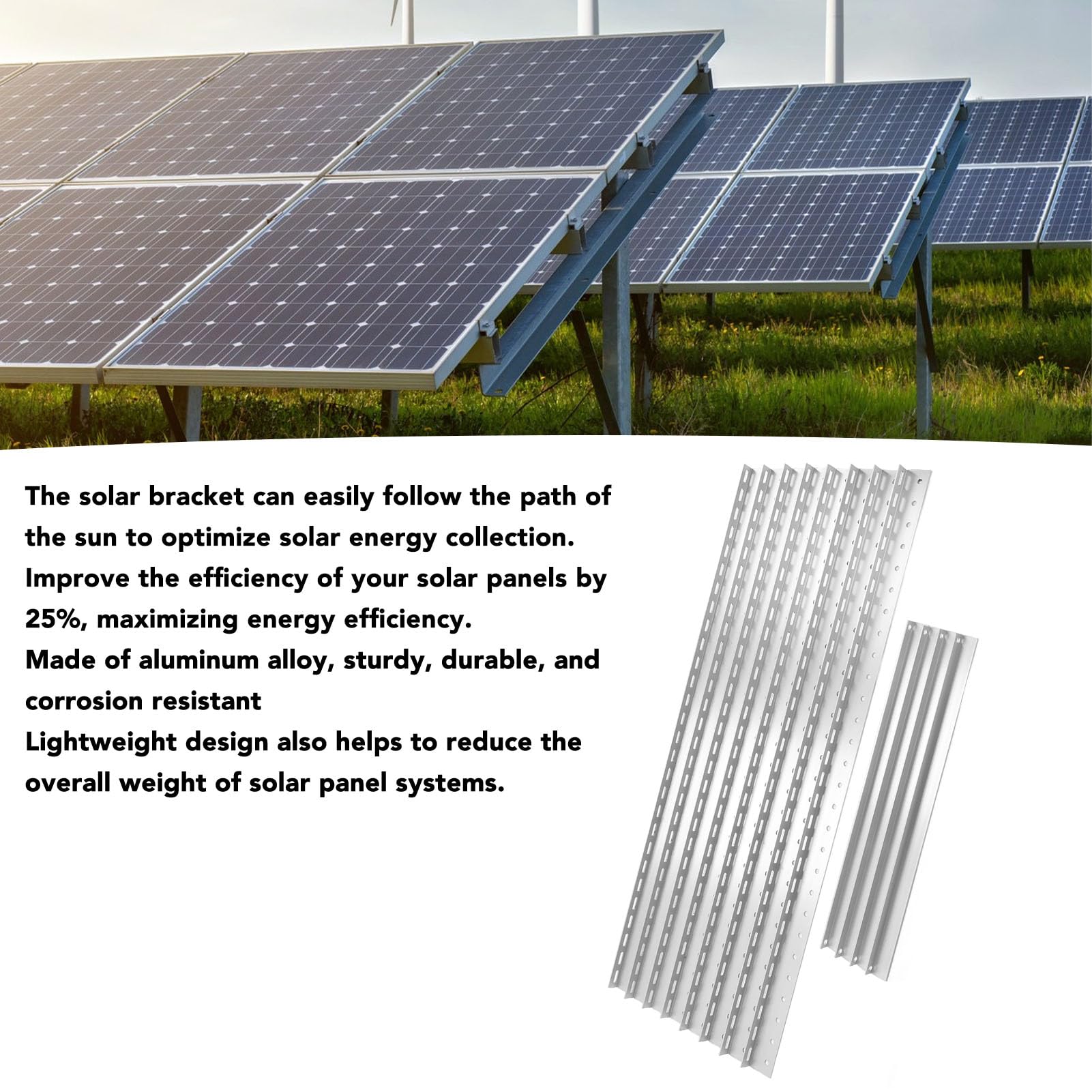 Staffa di montaggio regolabile per pannello solare da 104,1 cm, forte e durevole, ottimizza la raccolta di energia per camper, yacht e garage, lega di alluminio