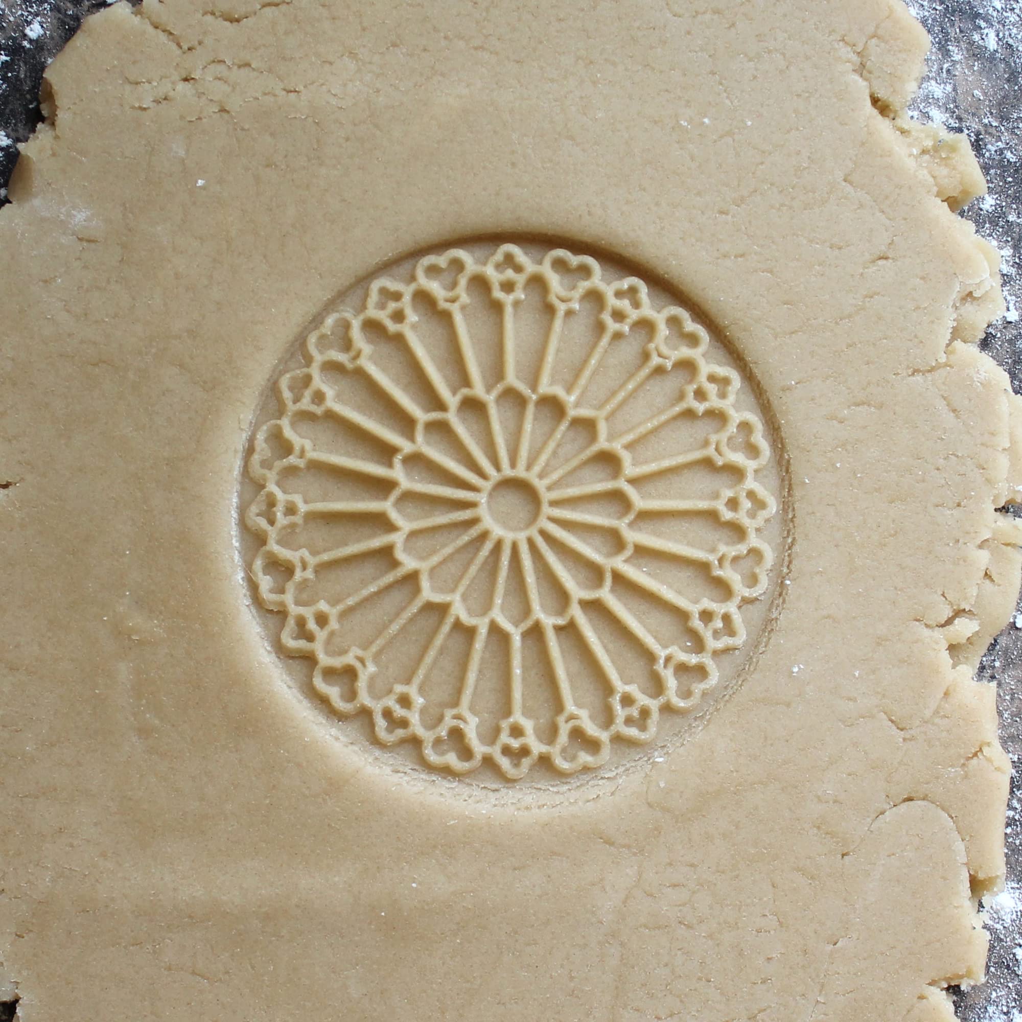 Sello grande para galletas de madera, 3 pulgadas (Catedral de Notre Dame en relieve CS8-010)