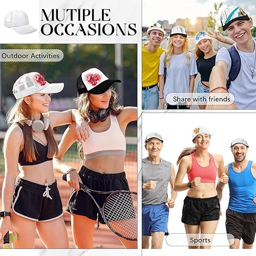 Miniatura 5 de Vabean Paquete de 24 gorras de béisbol unisex para sublimación en blanco para impresión de sublimación de bordado