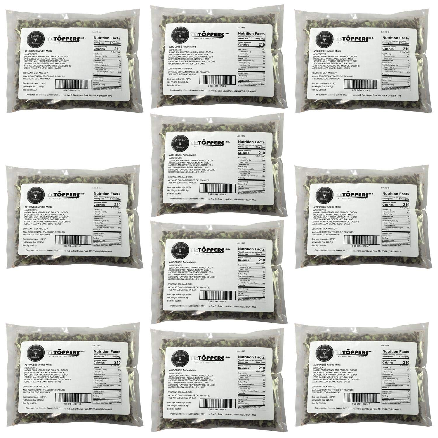 Andes Mints Chopped Candy 5 LBS – Mint Chocolate Bits for Ice Cream, Yogurt, Desserts – Bulk Toppings for Sundae Bars, Party Treats, Frozen Sweets, Ice Cream Bar Supplies & Dessert Stations