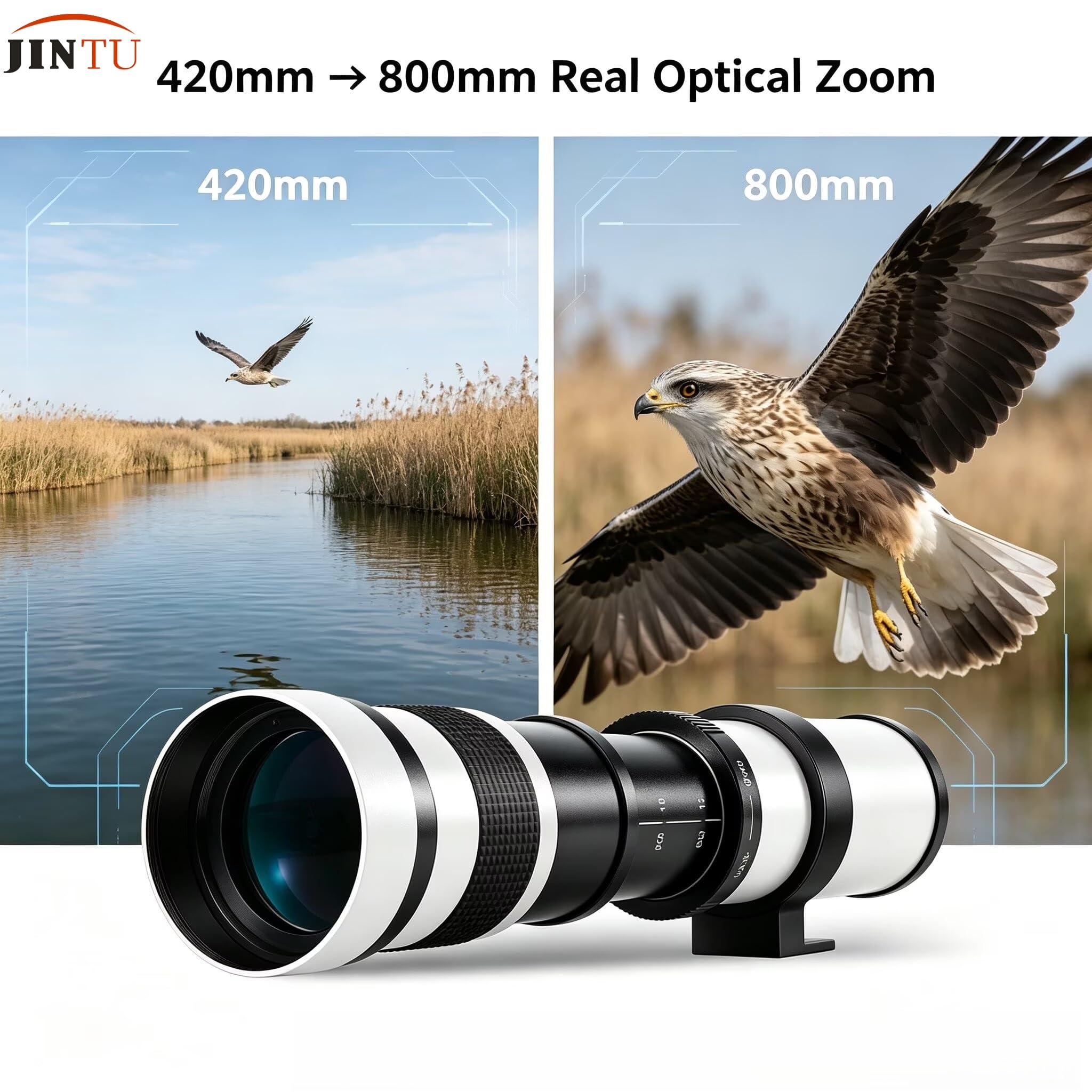 Amazon.com : JINTU 420-800mm f/8.3 Telephoto Zoom Lens for Canon