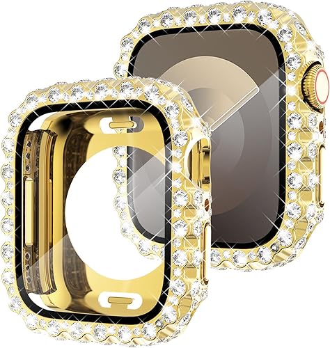 NewWays Funda impermeable 2 en 1 para Apple Watch Series 8 y Series 7 de 1.772 pulgadas, protector de pantalla de encaje con diamantes de imitación disponible en Yaxa Venezuela
