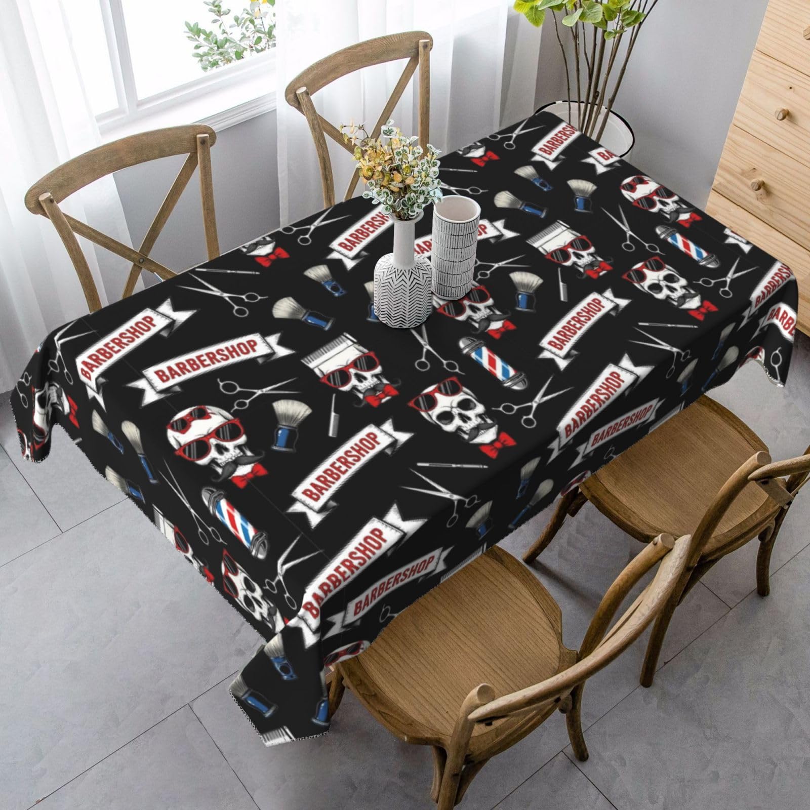 Nappe outils de coiffure vintage lavable, nappe de table amusante pour protéger des taches