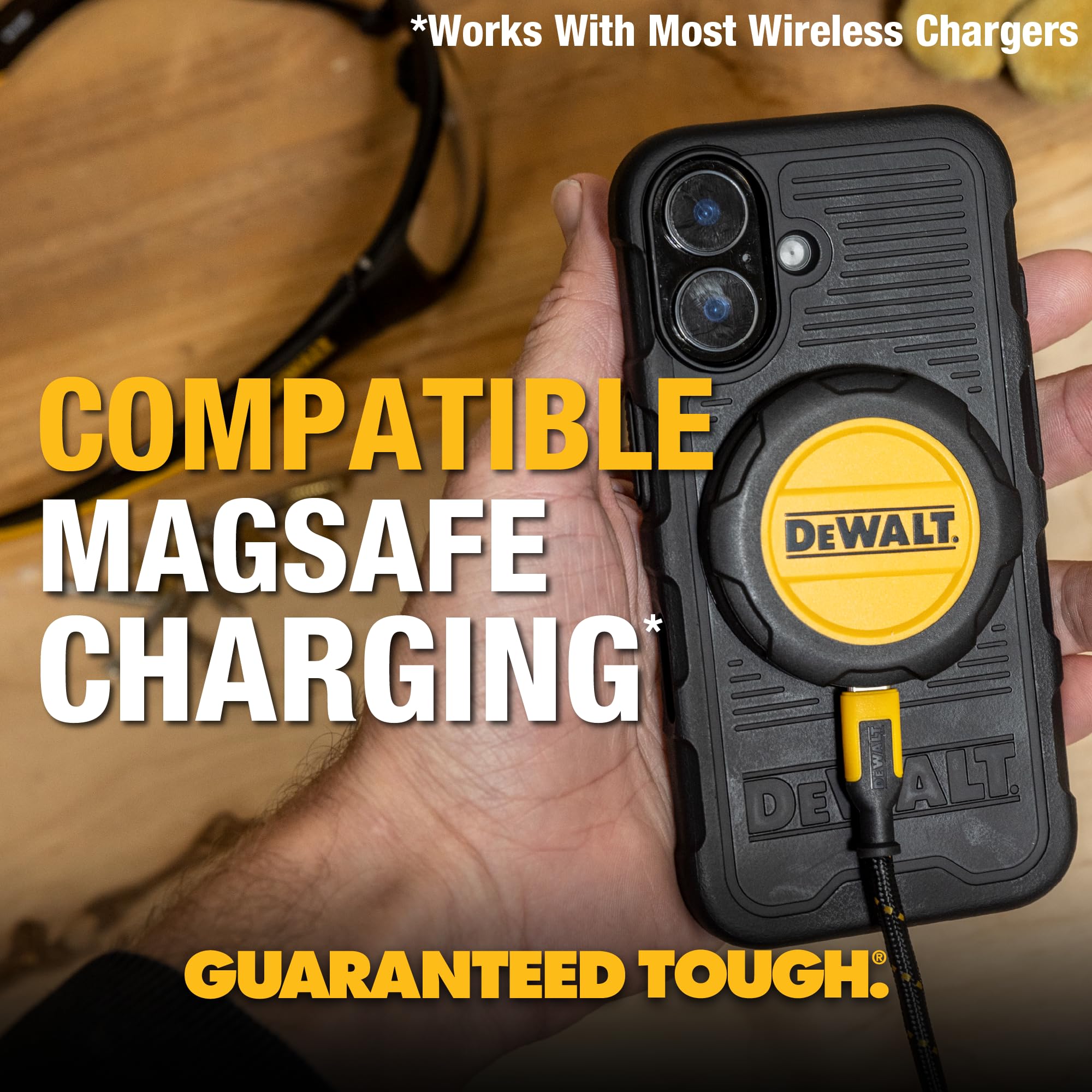 Amazon.com: DEWALT 360° Rotatable Magnetic Ring for iPhone 16 Pro
