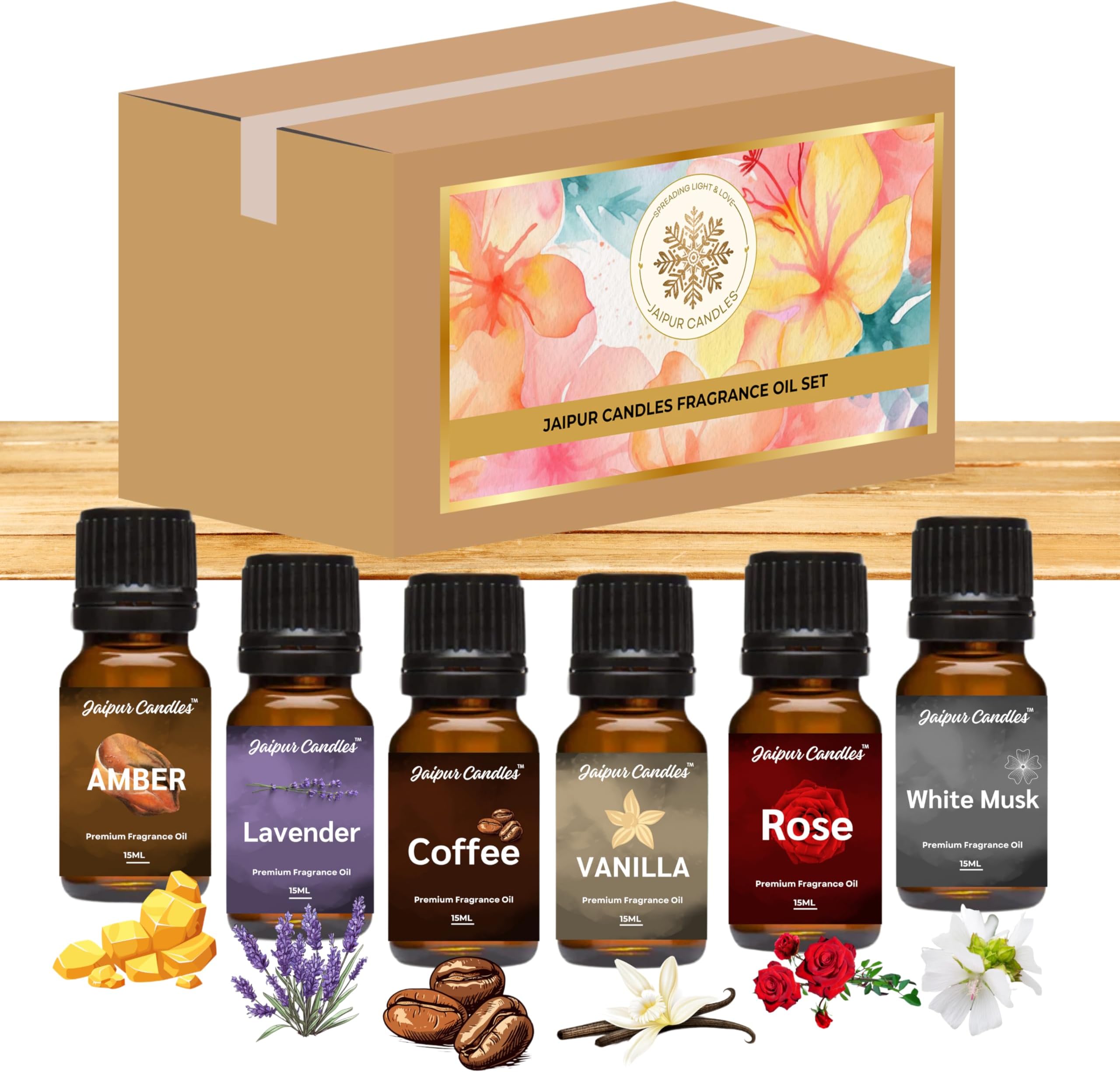 Fragrance Oils Set | 15mlx6 | Aroma Oil for Home Fragrance | Best for Aromatherapy | Use in Diffusers, Candles, Air Fresheners, Oils (Pack of 6, 15ml)
