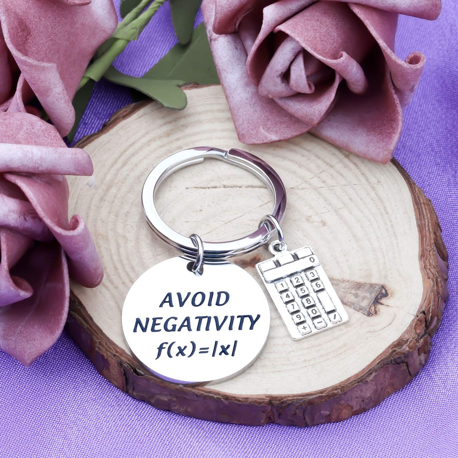 AKTAP Funny Mathematics Gift Avoid Negativity Math Keychain Math Lovers Jewelry Gift for Mathematician Math Student Graduation Gift (Math AVOID Keychain) - Image 4