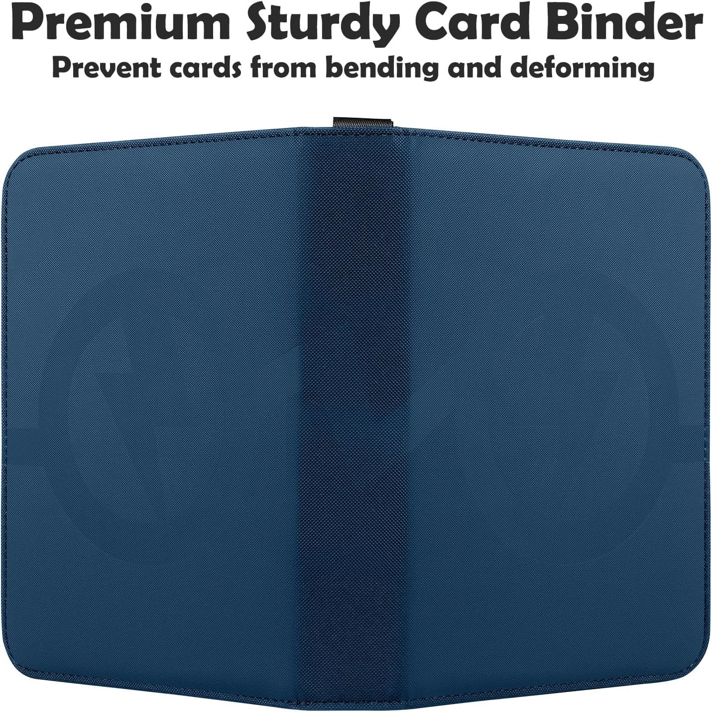 GEAoffice Trading Card Binder 4 Pocket, PU Cover 400 Pockets Card Collection Binder, Card Holder Folders for Standard Size Card, Sturdy Card Album for MTG, TCG, Game & Sports Cards, Blue