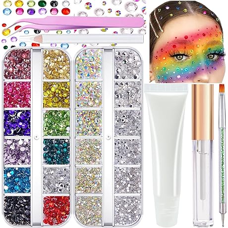 Hair Bedazzler Kit with 180 Hair Gems for Hair, Face, Body