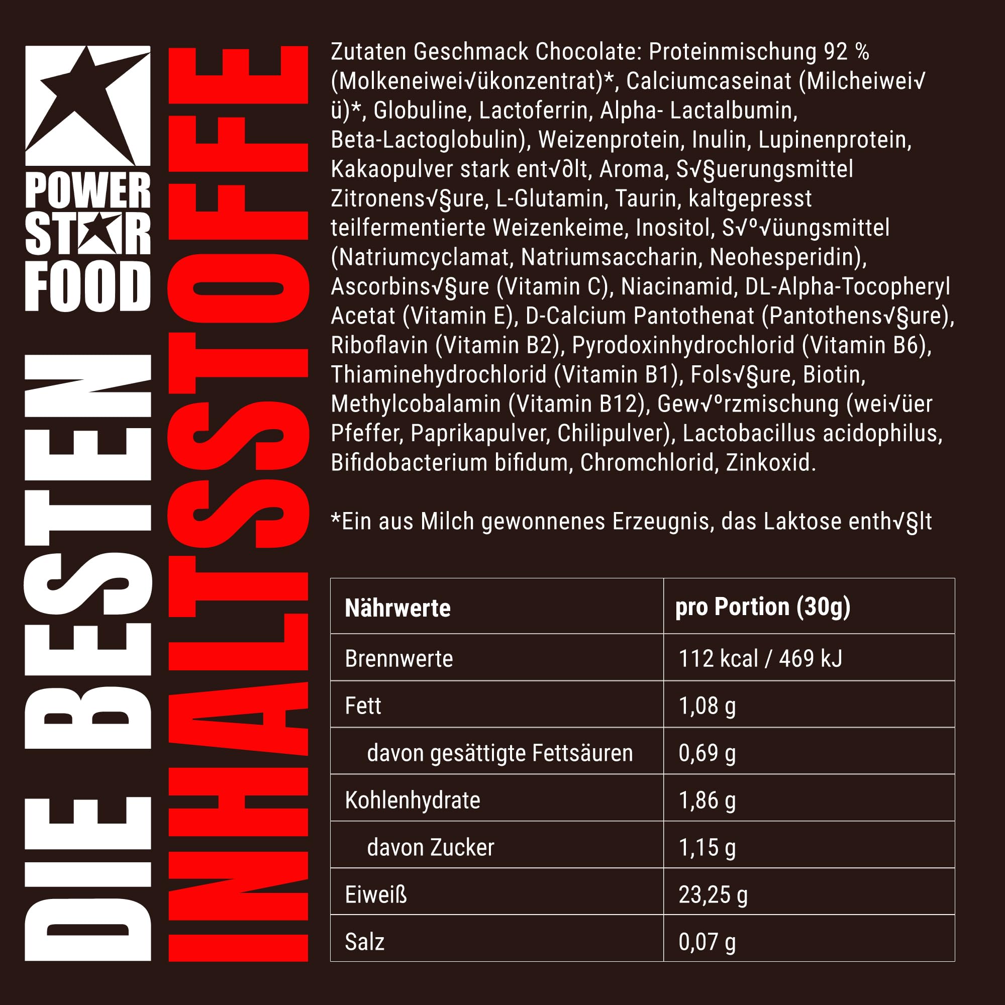 Powerstar SUPER HI PRO 128 | Mehrkomponenten Protein-Pulver Chocolate 1kg | Höchstmögliche Biologische Wertigkeit | Eiweiß-Pulver mit 78% Protein i.Tr. | Protein-Shake zum Muskelaufbau & Abnehmen