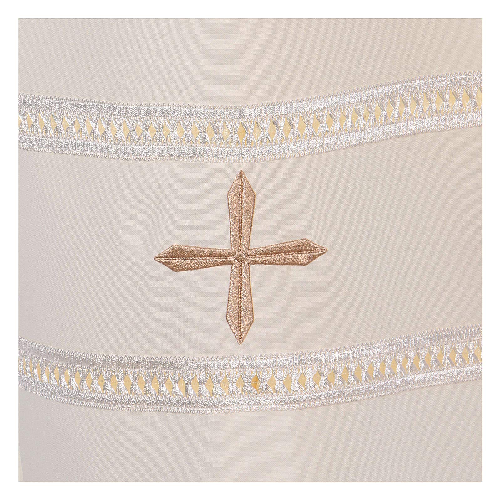 Aube Liturgique Ivoire – Broderie De Jours – 100% Polyester – Taille 160 Cm – Fermeture épaule - 4
