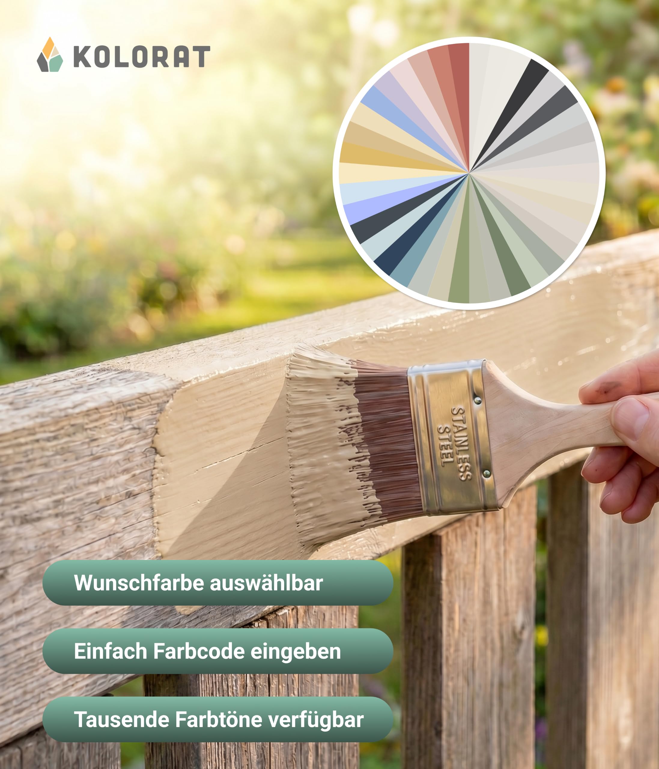 Kolorat® Holzfarbe personalisiert 2.5L | Wetterfeste Wunschfarbe