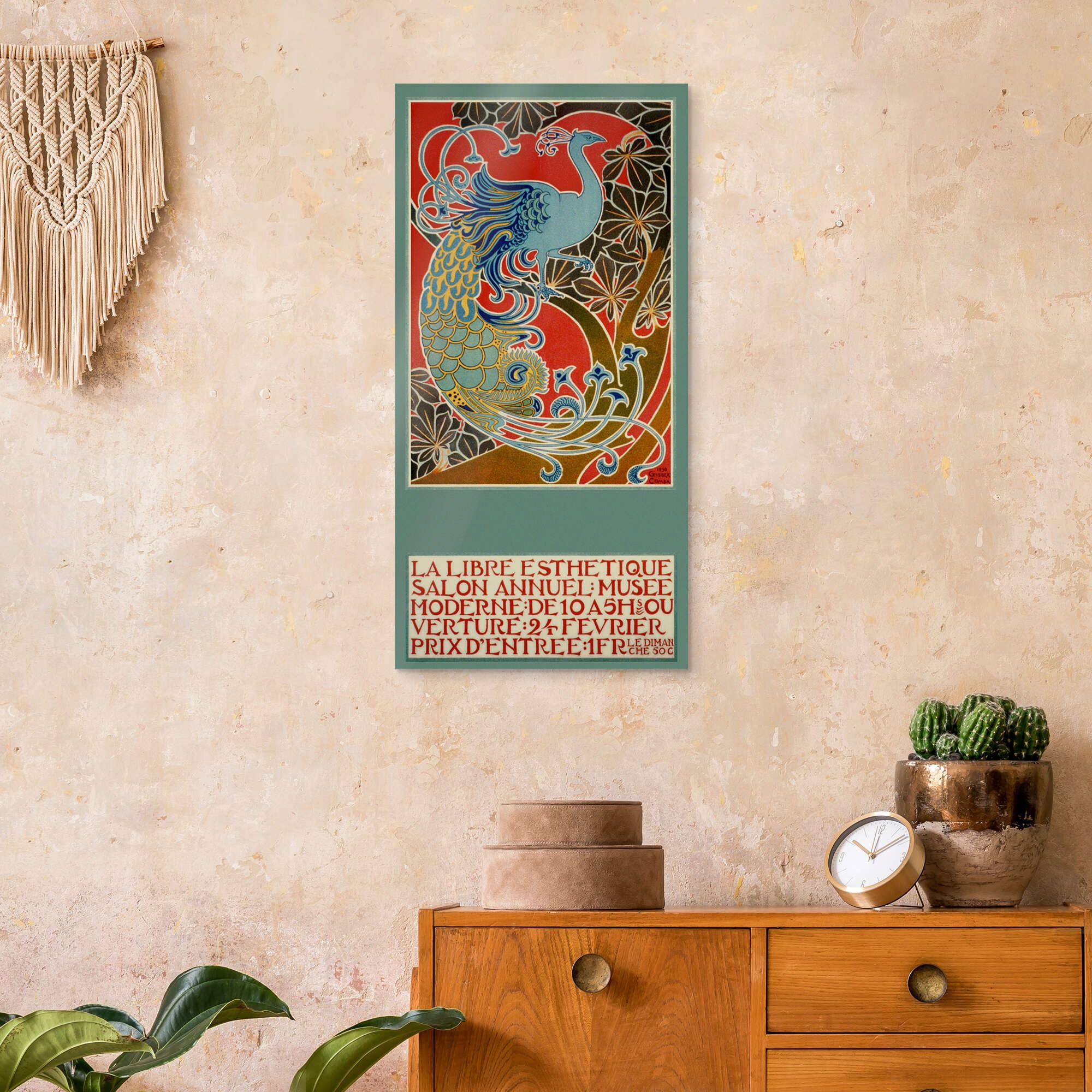 Posterlounge La Libre Esthetique Salon Annuel Cuadro de metacrilato | 40 x 80 cm de Gisbert Combaz Rojo Cuadros Decoración para la pared