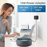 Vista 4 de Yaxa Echo Dot 3rd/4th Gen Power Adapter with Clock, Kids Edition, Show 5, Spot, Fire TV Cube AC/DC Adapter