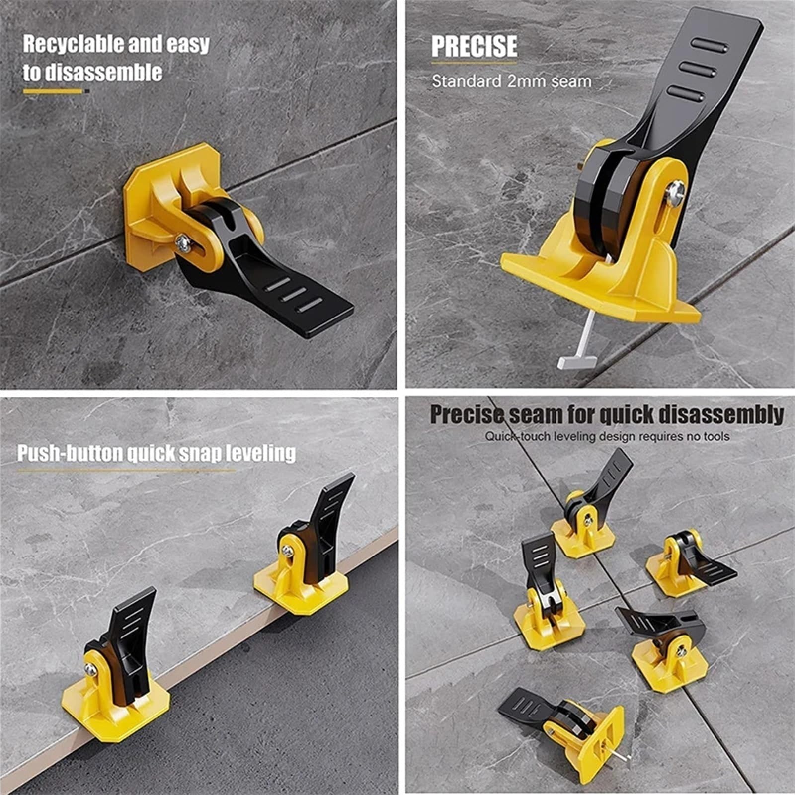 Reusable Tile Leveling System For Leveling Floor Tiles Hand Tile Leveling Device Construction Tools Parts Set(SET 4)