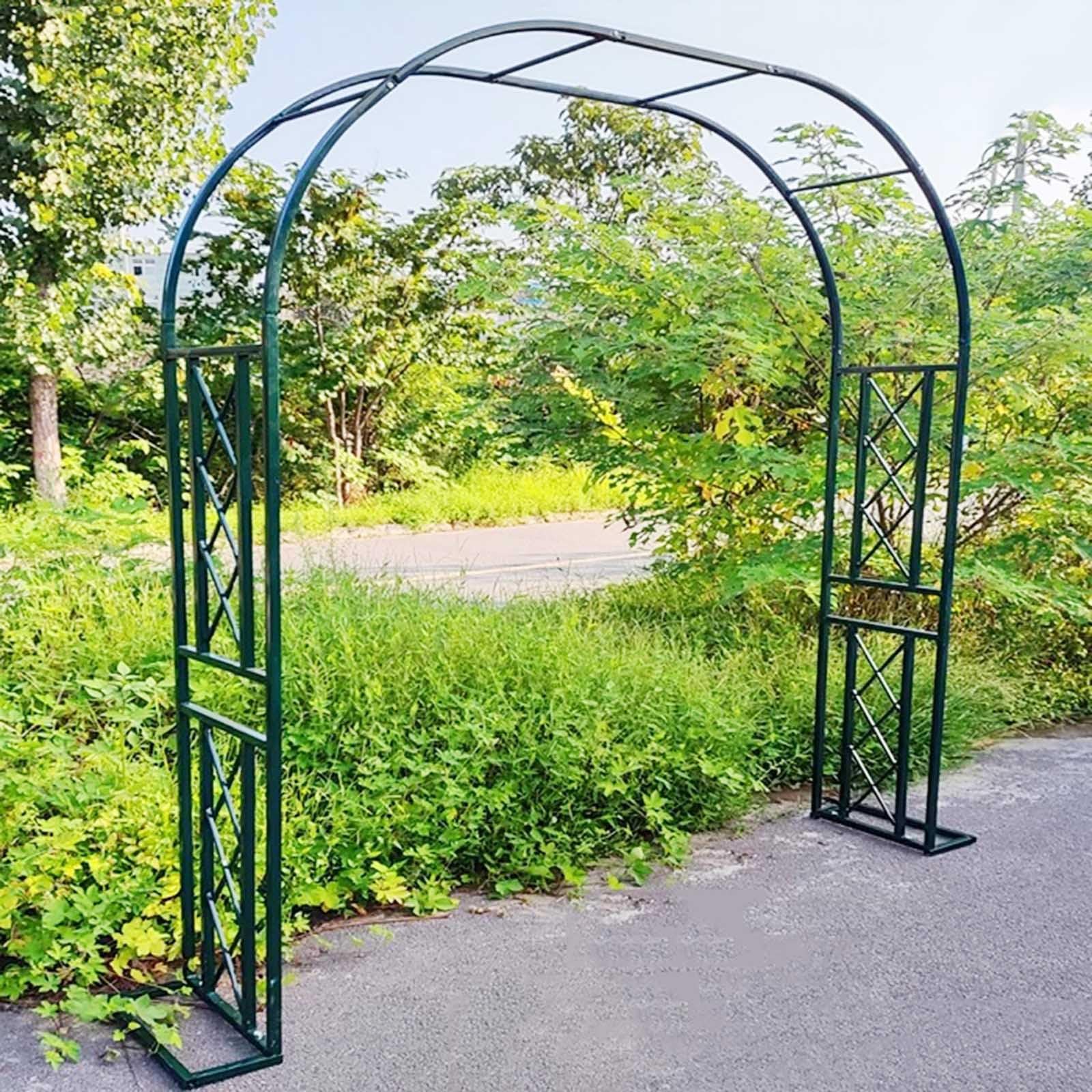 Arco da Giardino Metallo per Rose Rampicanti, 140cm 180cm 220cm 260cm 300cm 340cm Archetto con Rose Traliccio Arbor Matrimoni Supporto Fiori per Interni Ed Esterni Giardino(Green,300x230x40cm)