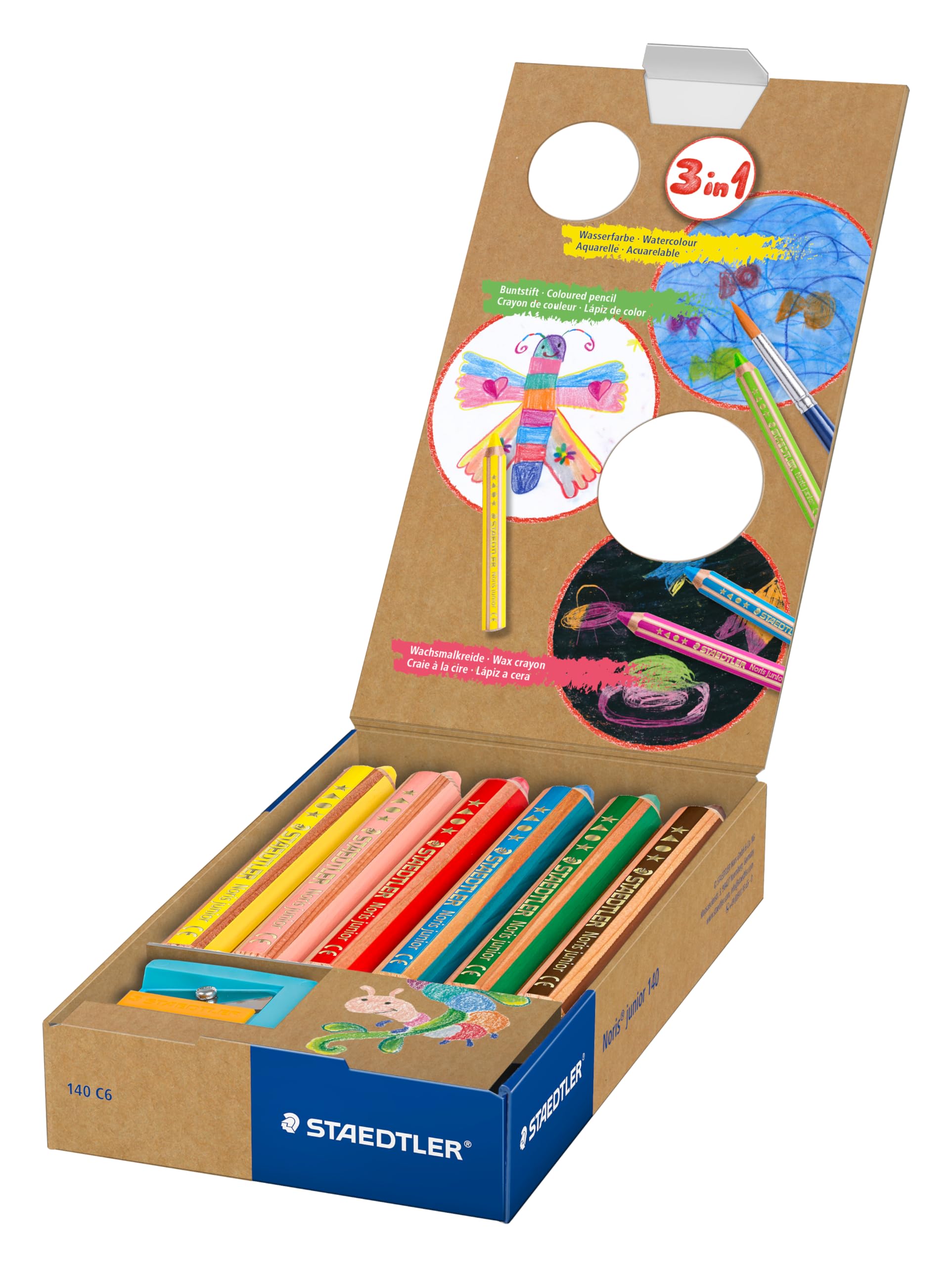 Staedtler Noris Junior 140 C6 ST Kredki, Wielokolorowy, 6 sztuk