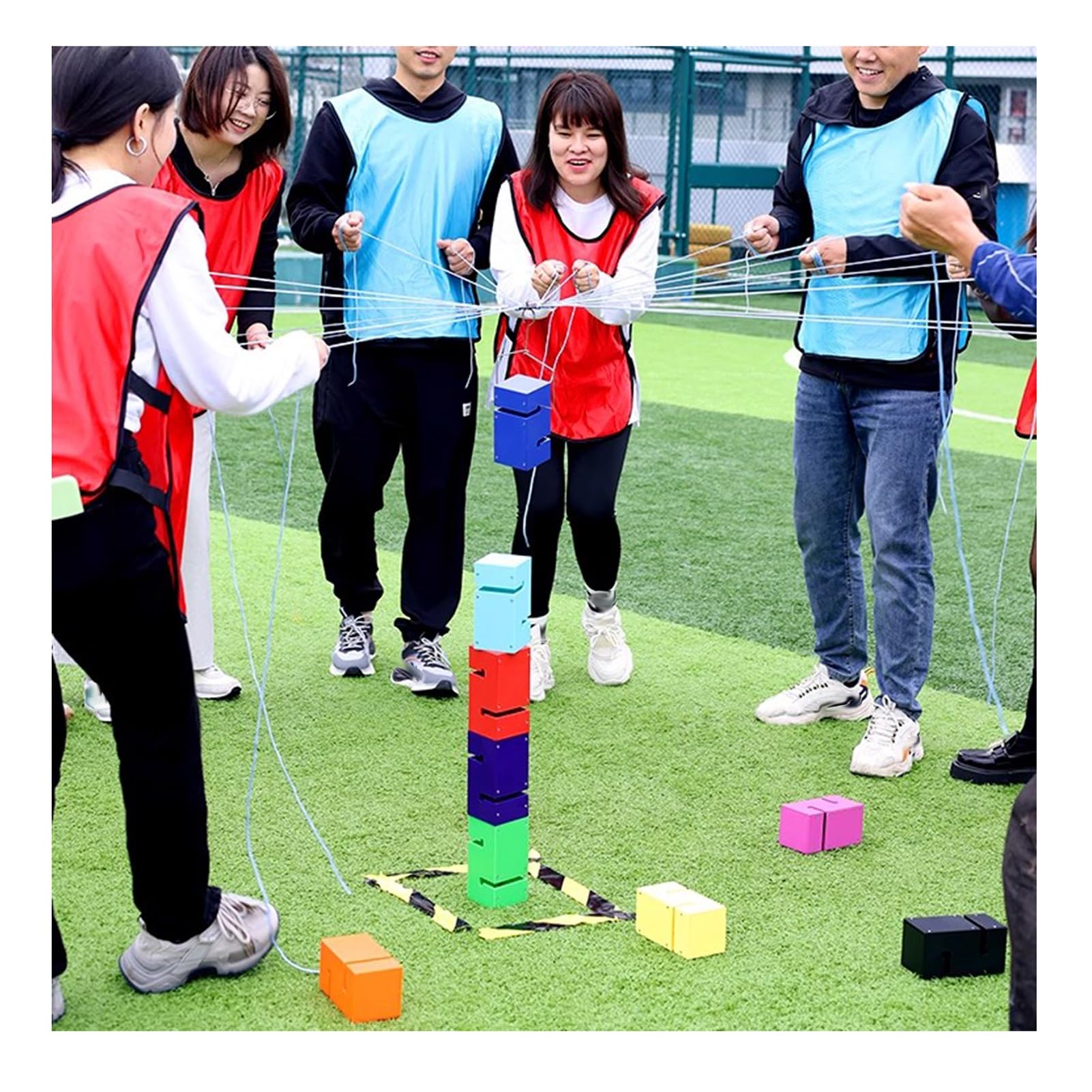 Team Building Game Gry Zespołowe Do Budowania Wież Z Klocków Dla Dorosłych Praca, Zajęcia Na Świeżym Powietrzu Dzień Sportu Praca Zespołowa W Firmie Zestaw Do Układania Klocków